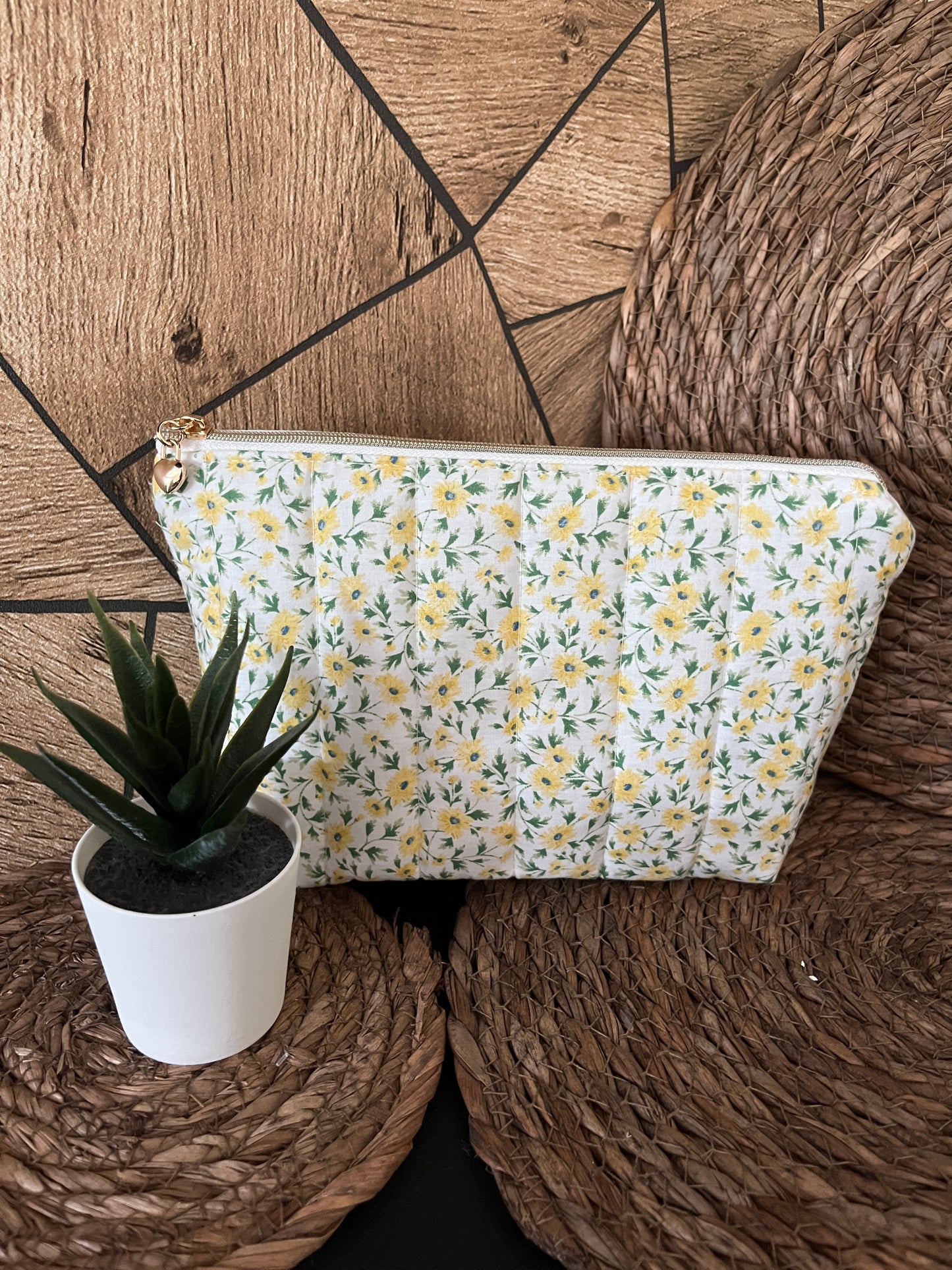 Pochette à maquillage matelassée