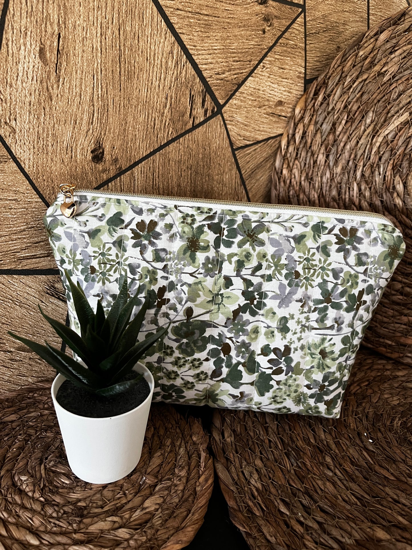 Pochette à maquillage matelassée