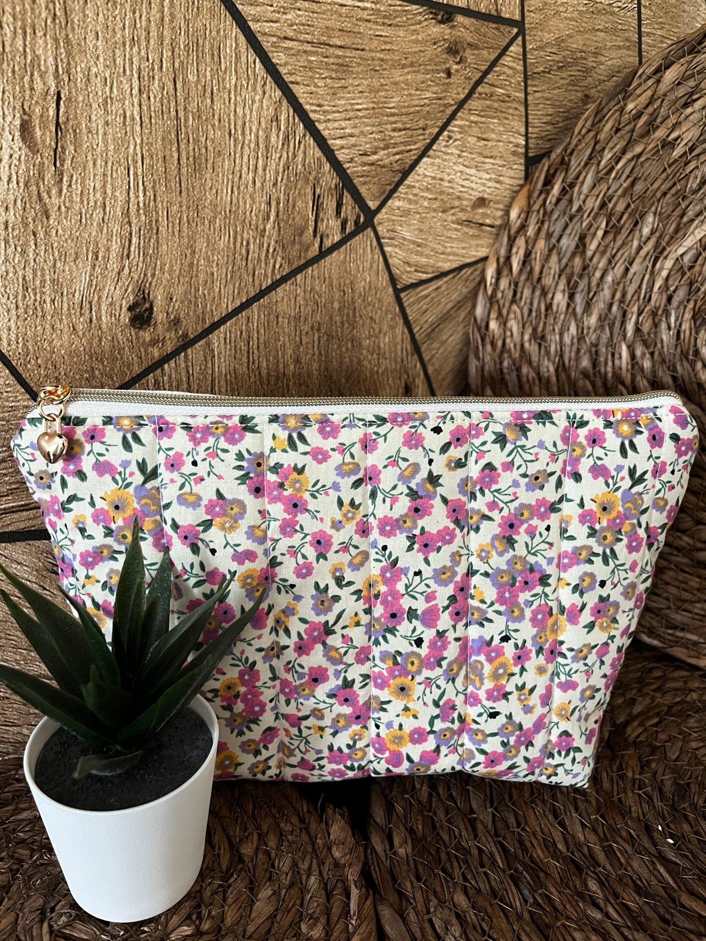 Pochette à maquillage matelassée