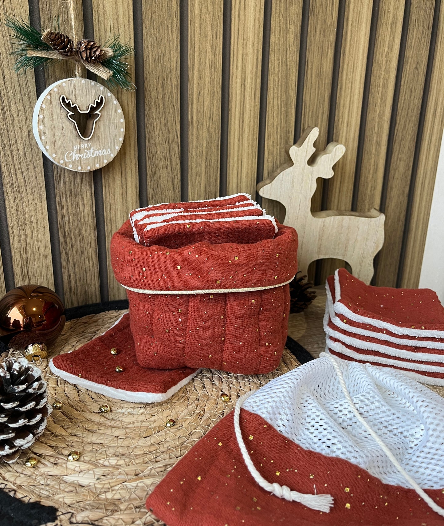 Cotons lavables avec filet de lavage