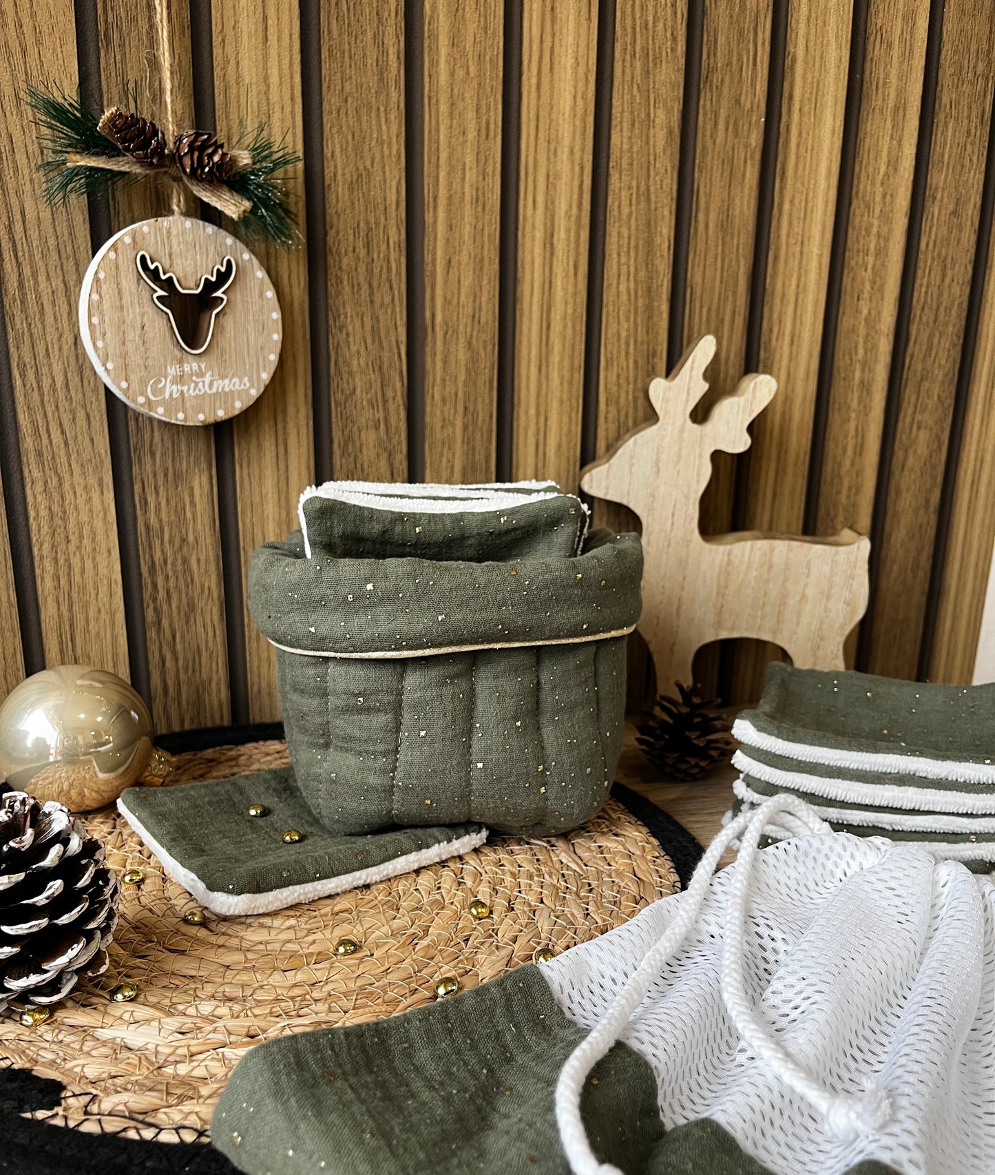 Cotons lavables avec filet de lavage