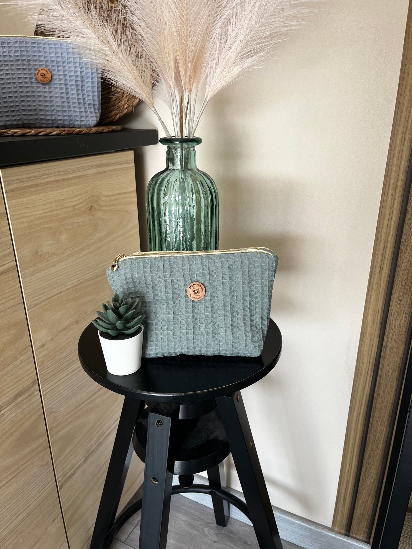 Pochette à maquillage matelassée