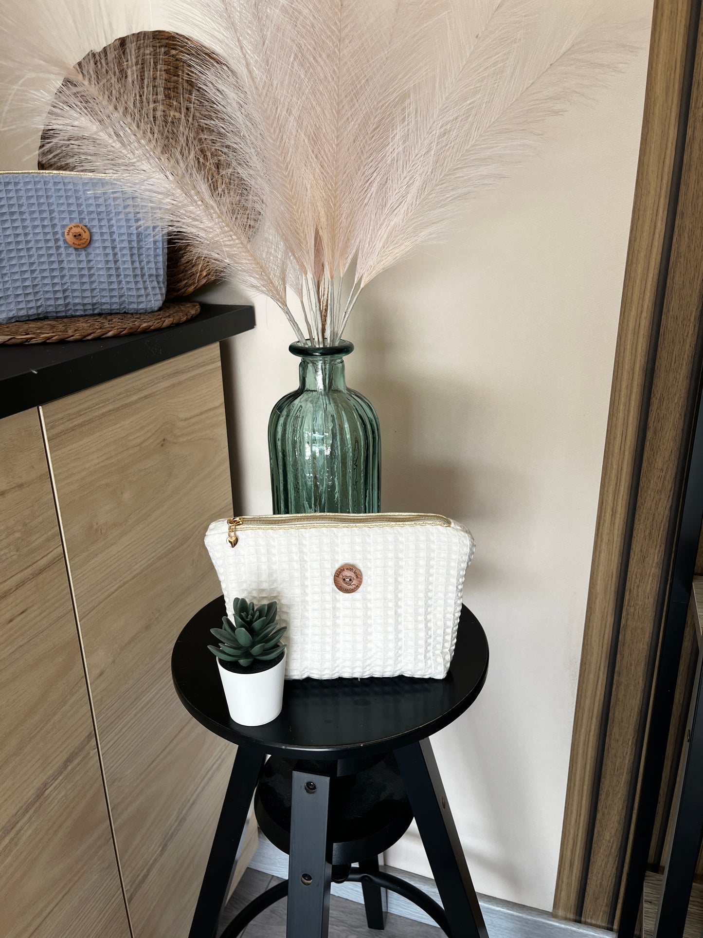 Pochette à maquillage matelassée